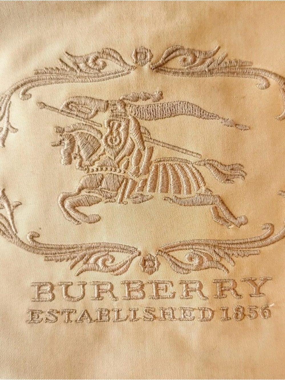 Burberry Beige Canvas Tote with Brown Leather Trim - Picture 5 of 9